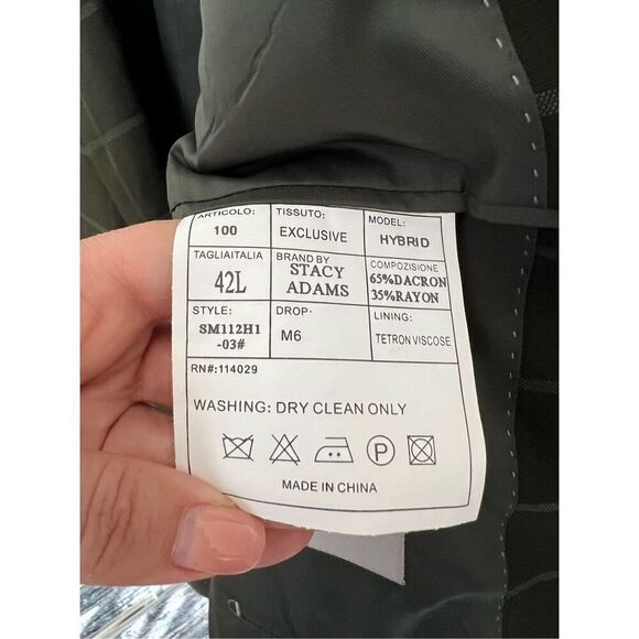 Stacy Adams NWT Men's olive green  Single Breasted Suit Jacket Blazer Size 42L - Picture 6 of 6